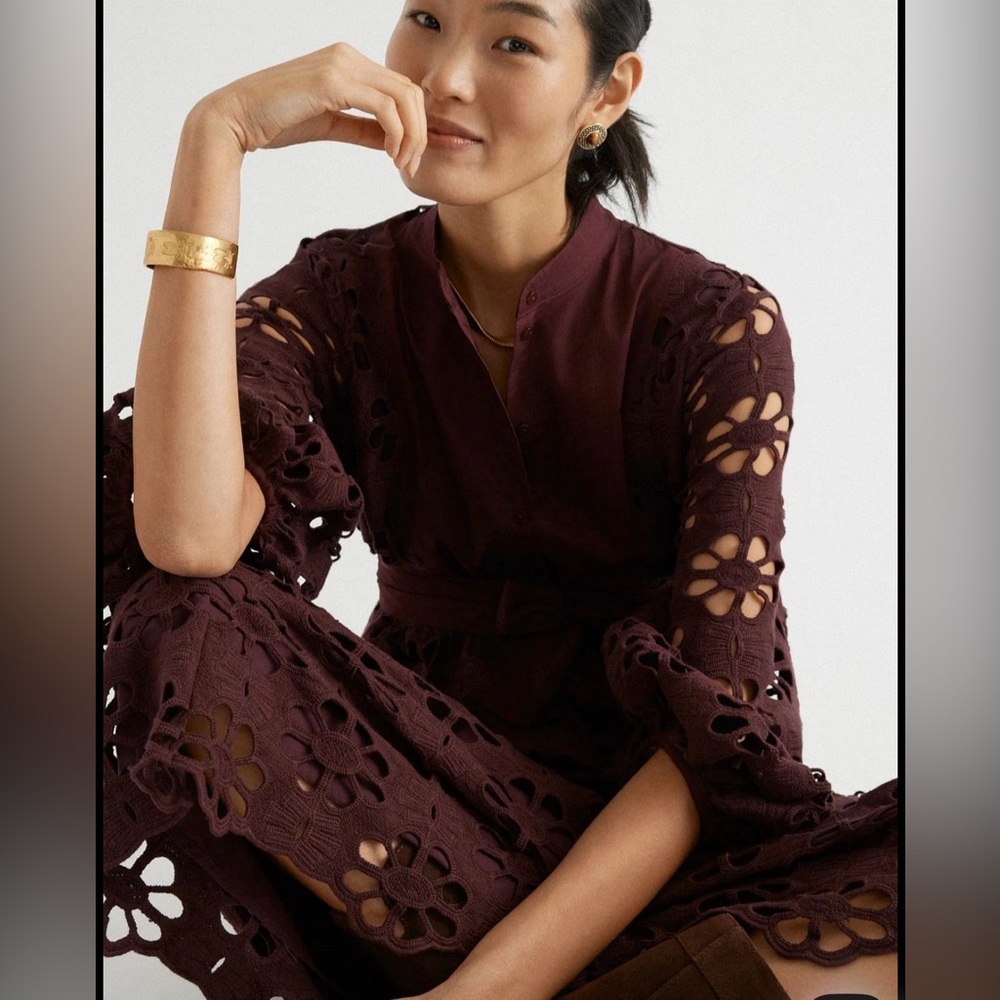 Tuckernuck Wine Eyelet Maxi Dress - Picture 2 of 5